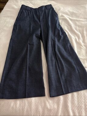 Zara Dark Navy Wide-Leg Trousers
